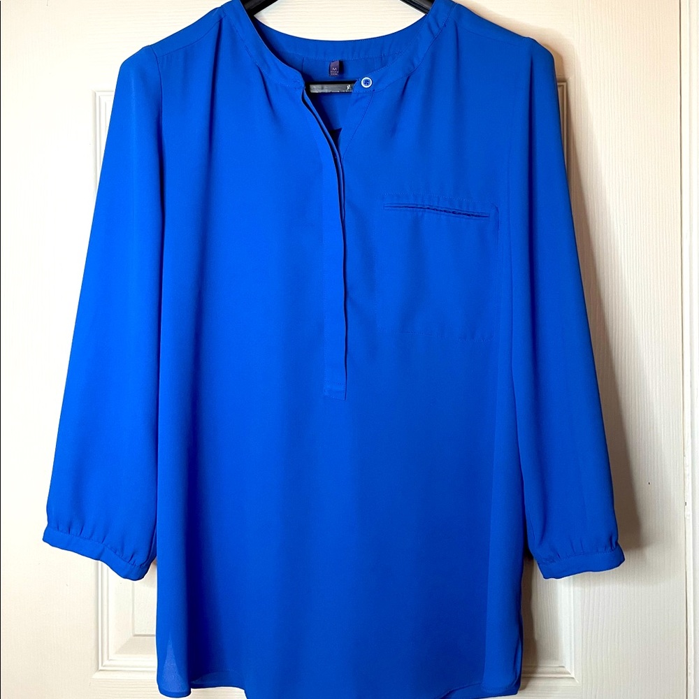 NYDJ Blouse  Sz. Medium . Lovely Royal Blue. Excellent Conditions!